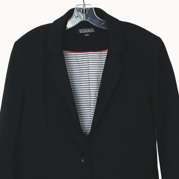 Original Nicole Miller Womens Blazer Jacket Size L Black Cotten Polyester EUC! - Picture 7 of 15